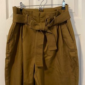 Brown paper bag style pants